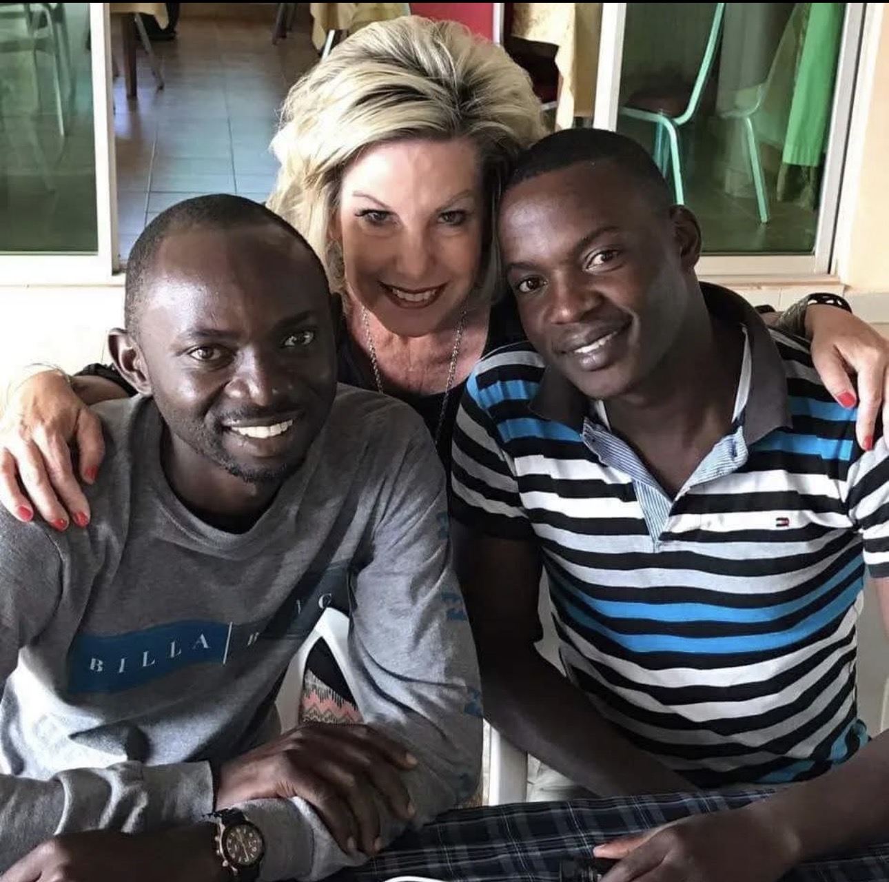 Founder and staff with a visiting partner